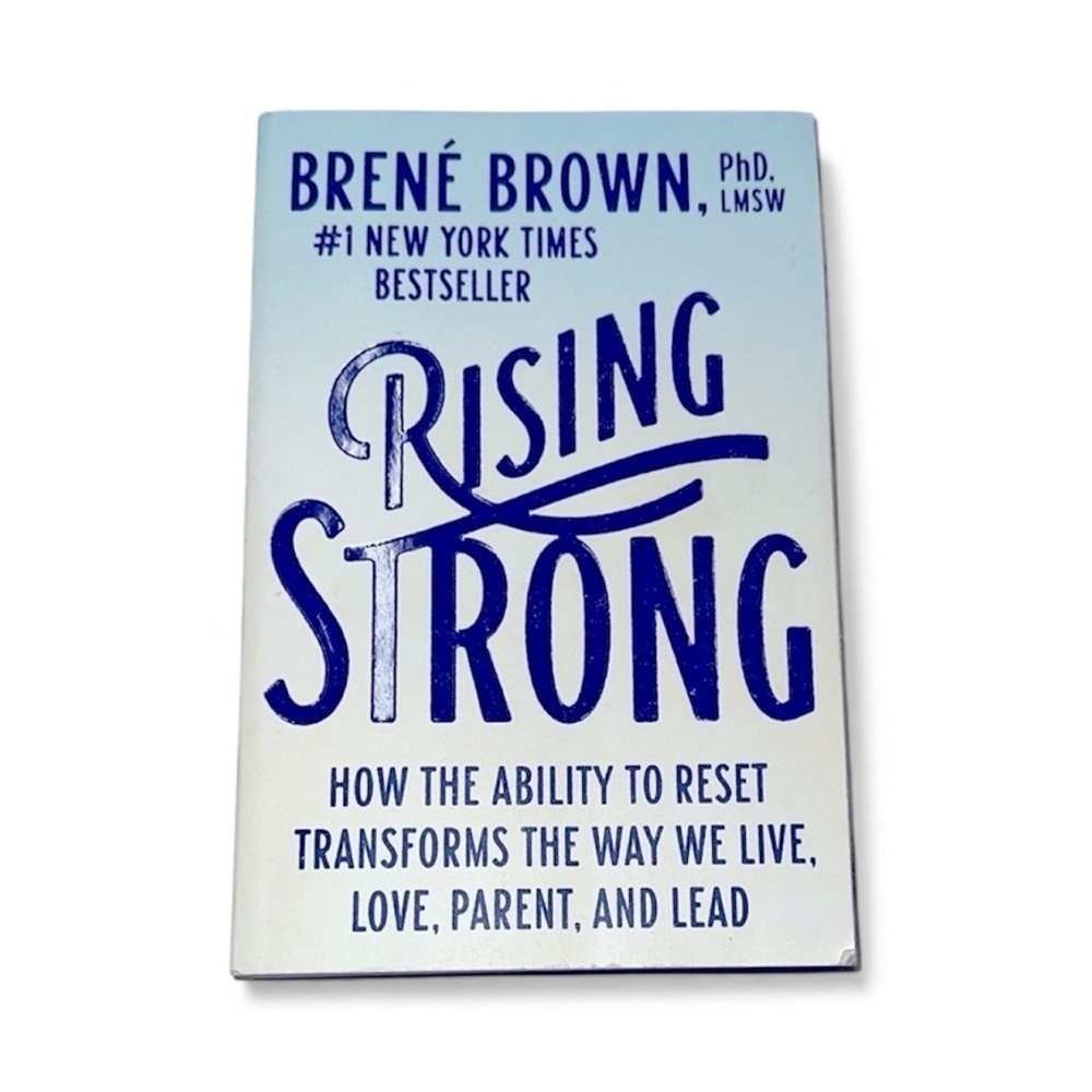 Rising Strong by Brene Brown Blue and White Cover